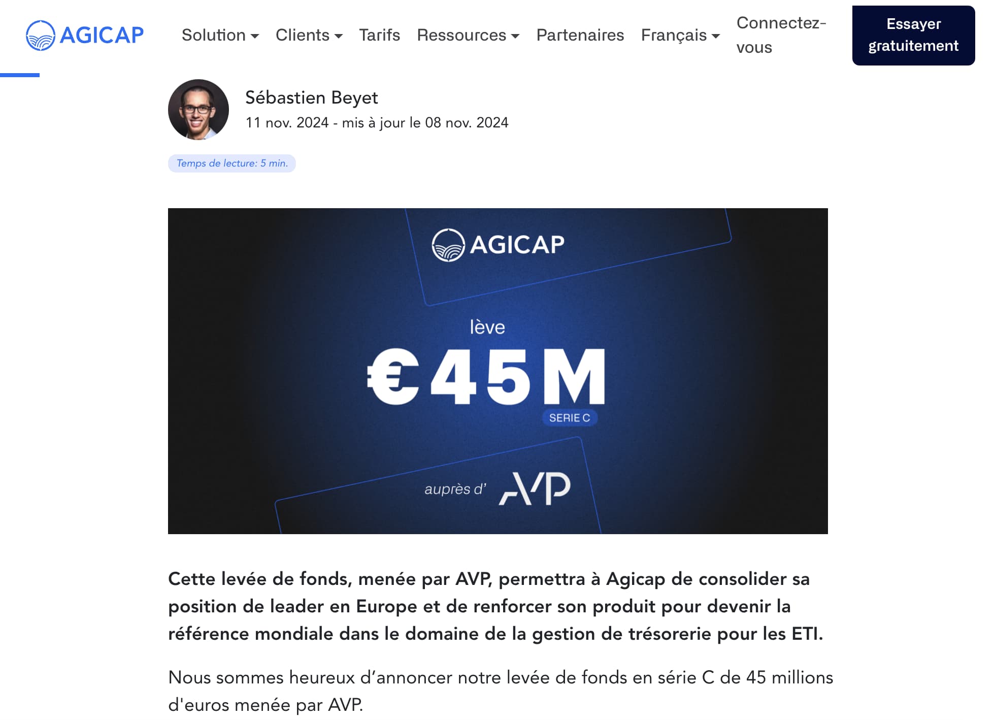agicap levée de fonds